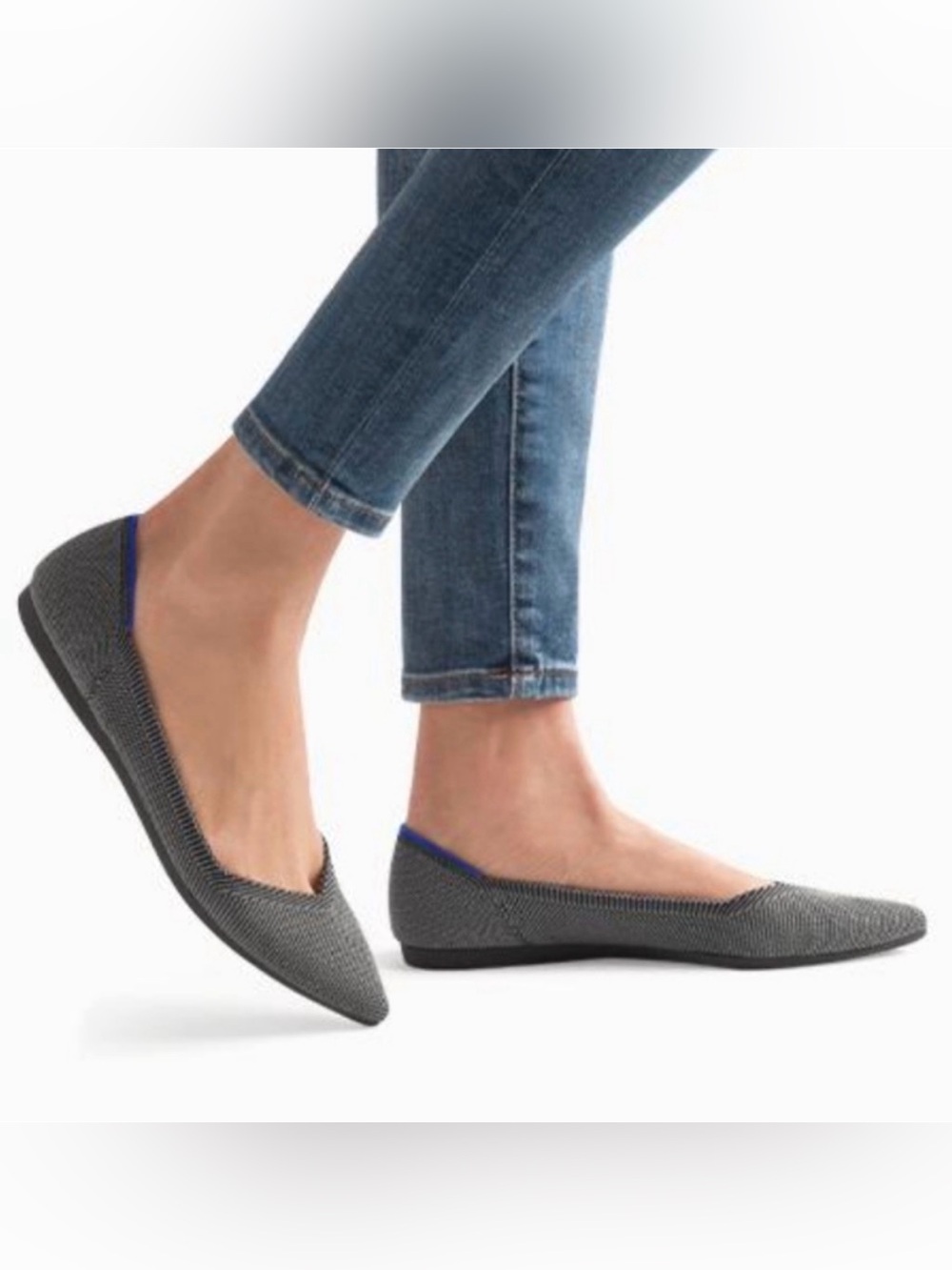 Rothy's The Point‎ Flat Gray Knit Pointed Toe Flats Size 8.5